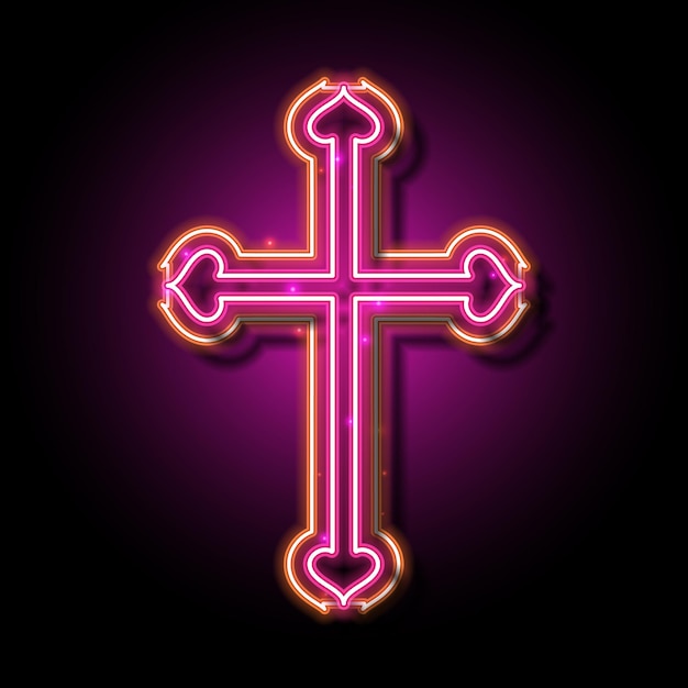 Cross neon design Christian neon sign