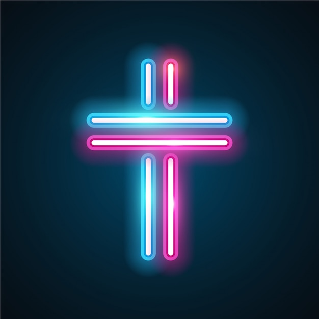 Vector cross neon design