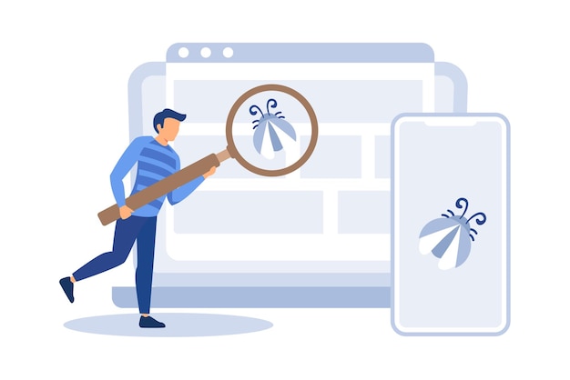 cross platform testing flat modern design illustration