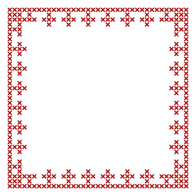 Cross stitch border frame pattern perfect for Christmas banner design