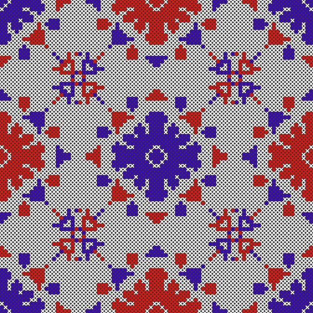 Cross stitch vector seamless vintage pattern