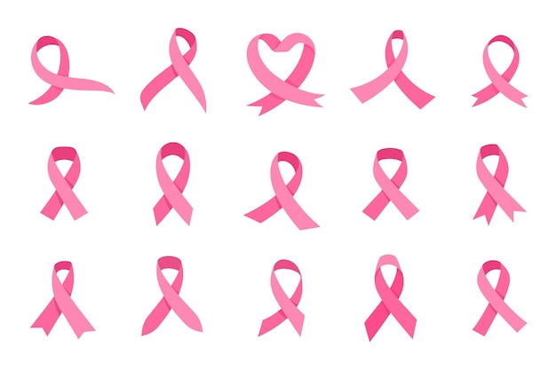 Crossed pink ribbon symbol of world cancer day