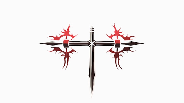 Vector crossed swords icon on white background vector illustration