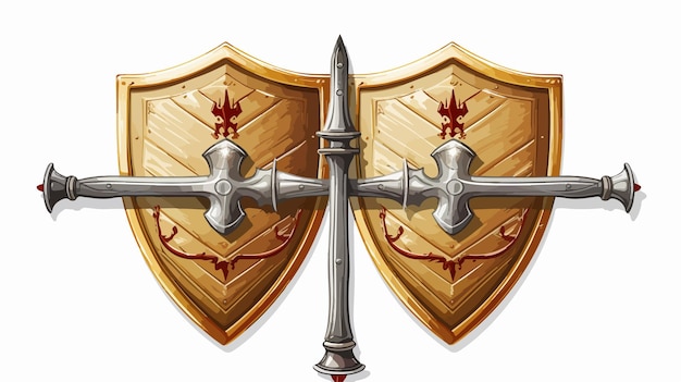 Vector crossed swords illustration for designs and projects