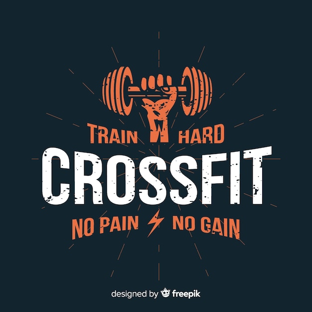 Crossfit motivational emblem flat style