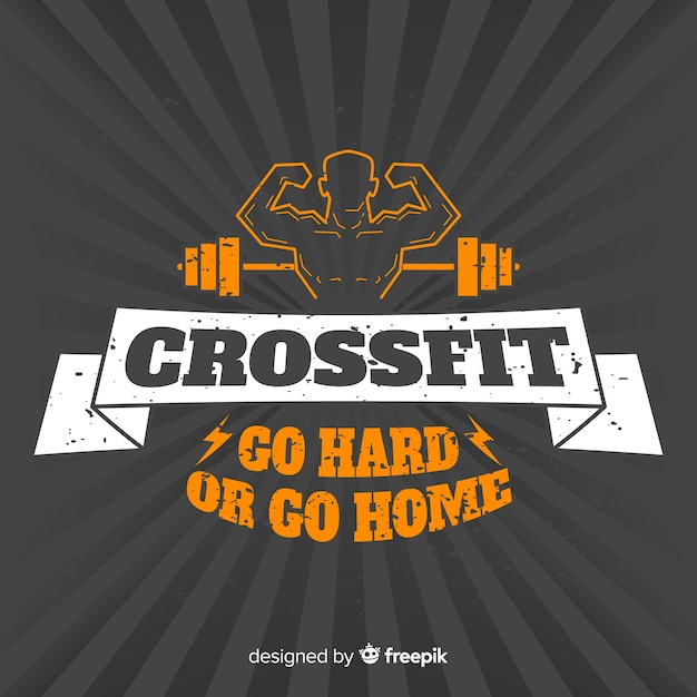 Crossfit motivational emblem flat style