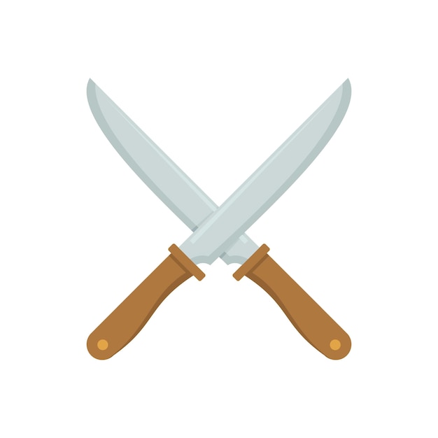 Crossing knife icon Flat illustration of crossing knife vector icon for web