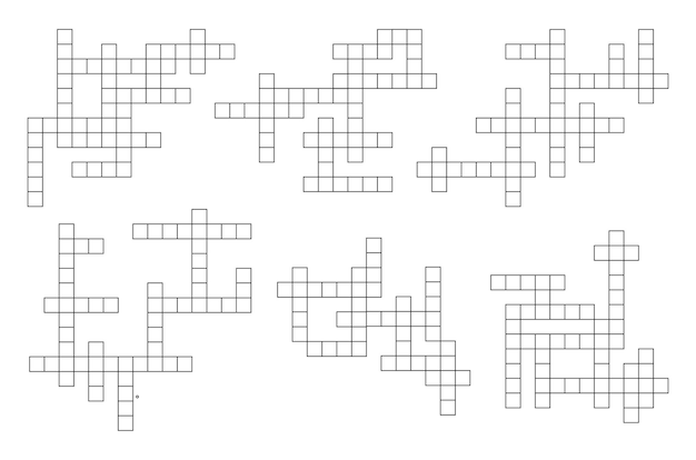 Crossword game find word riddle grids set