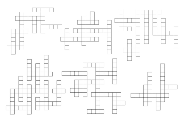 Crossword game grid vector cross word puzzle