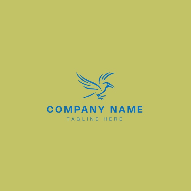 Vector crow bird logo template vector icon illustration line art style vector