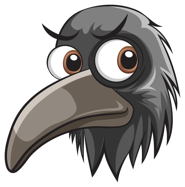 Crow head in cartoon style