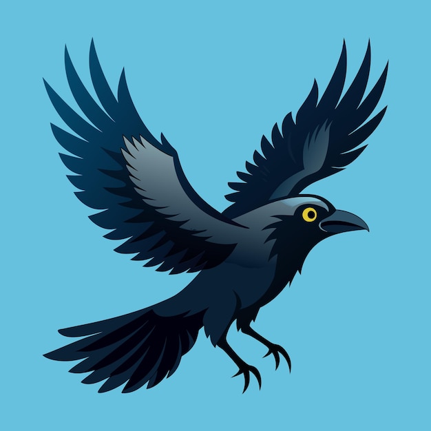 Vector a crow is rising