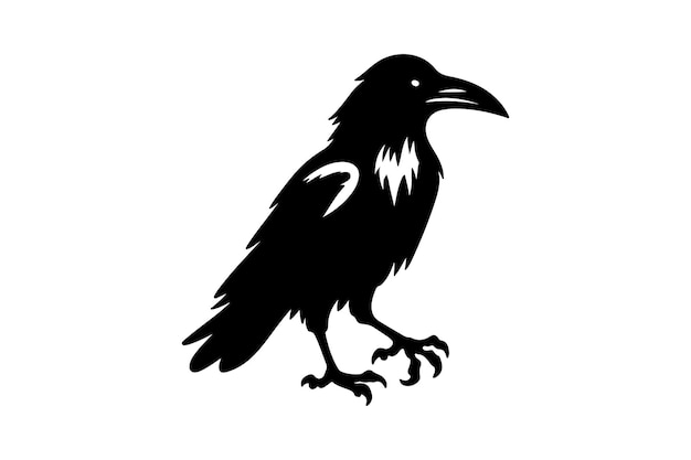 Vector crow silhouette vector art illustration