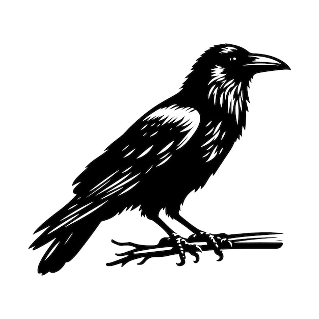 Vector crow silhouette vector