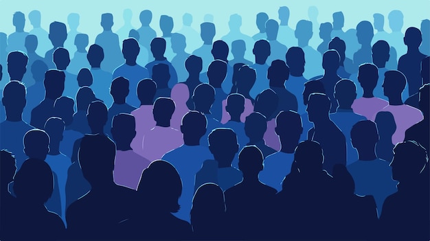 Crowd of People Silhouette Vector Illustration for Creative Projects