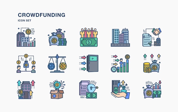 Crowdfunding and investment vector icon