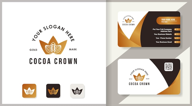 Crown cocoa seed inspiration logo for food, bread and chocolate preparations