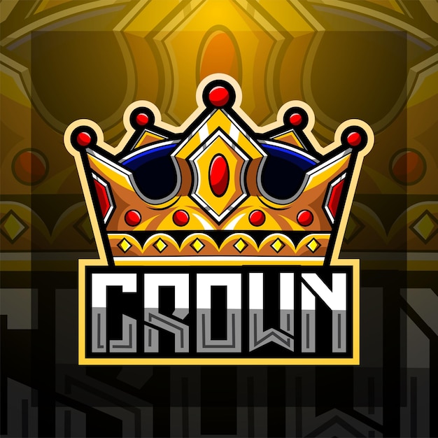 Crown esport mascot logo design