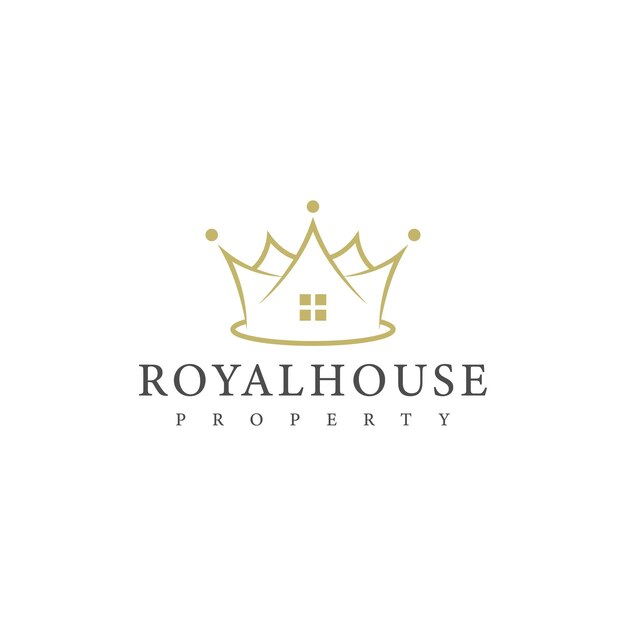 Crown and house logo design for real estate business