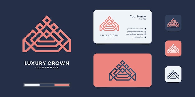 Crown icon logo design template.