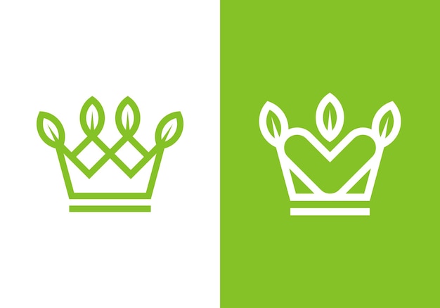 crown leaf abstract Logo design simple creative icon vector