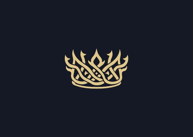 Crown logo design vector icon flat illustration