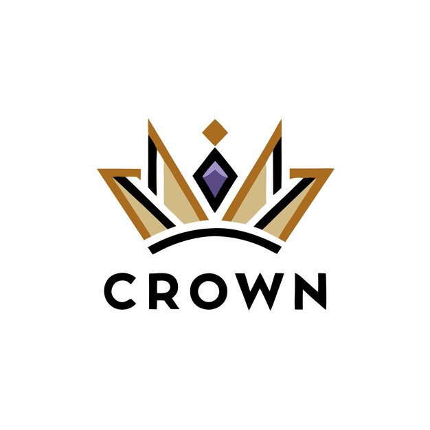 Vector crown logo design vector template with text