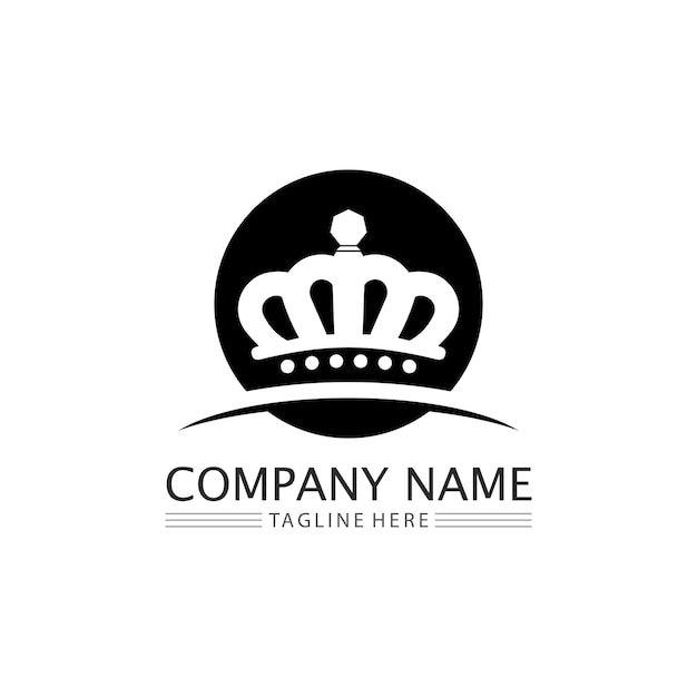 Crown Logo king logo queen logo princess Template vector icon illustration design imperial royal and  succes logo business