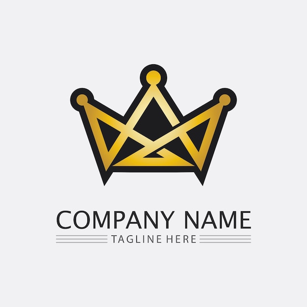 Crown Logo and queen king logo designTemplate vector illustration