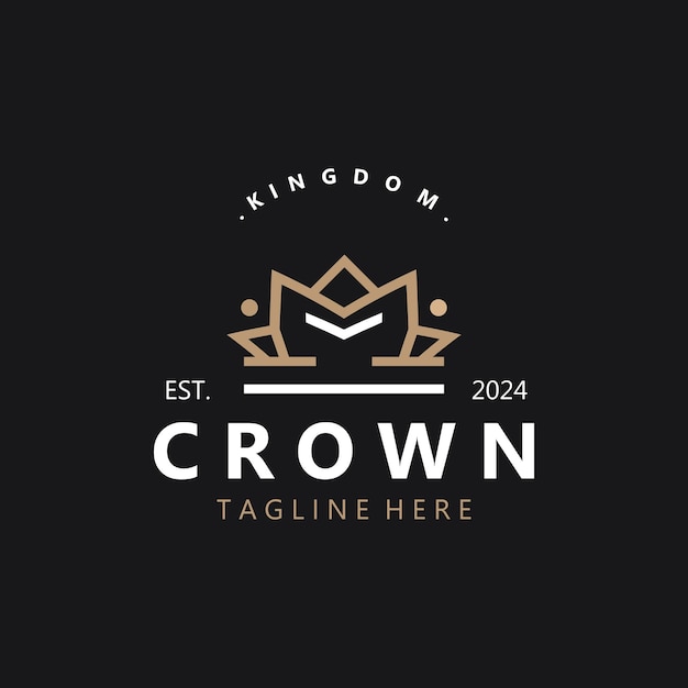 Vector crown logo simple design template vintage crown logo royal king queen concept