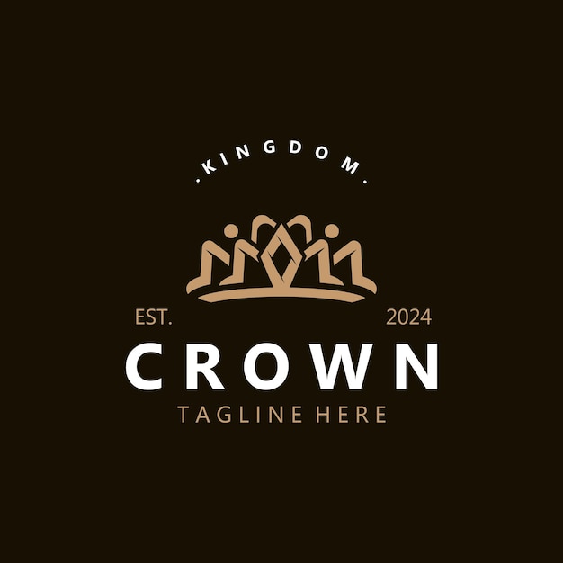 Vector crown logo simple design template vintage crown logo royal king queen concept