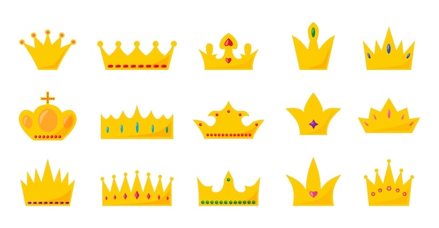 Crown low and high with different precious stones for lot of titles set Tiaras for king and queen