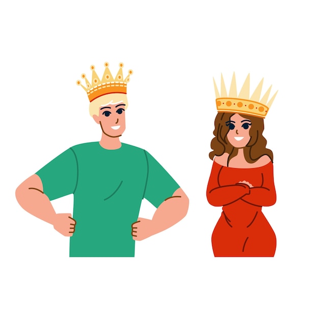 Crown man woman vector