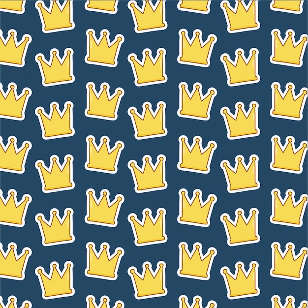 crown pattern on blue