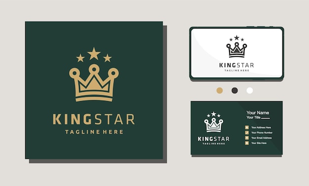 Crown Royal King Queen minimalist logo design vector template