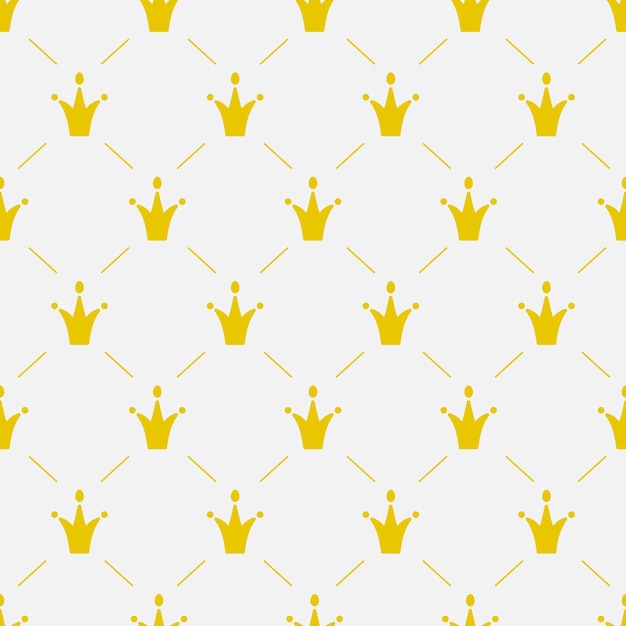 crown seamless vector pattern for premium royal party kids design background