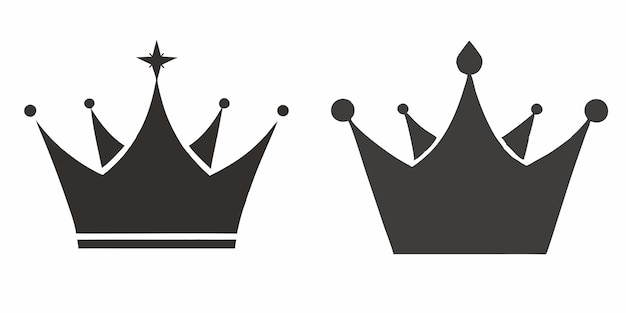 Vector crown silhouette set on white background