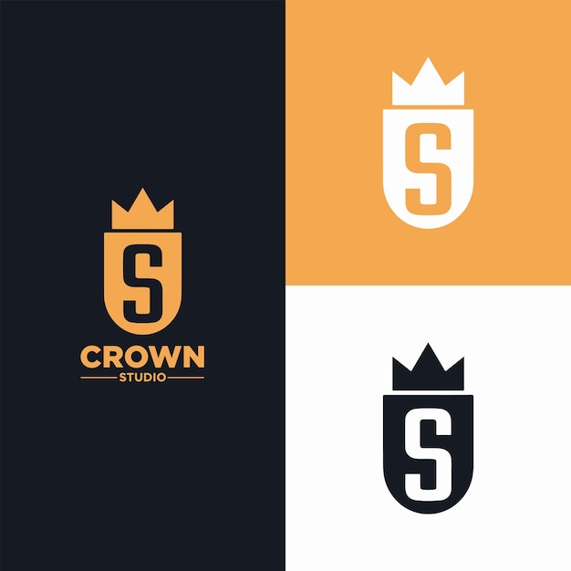 crown and studio logo design