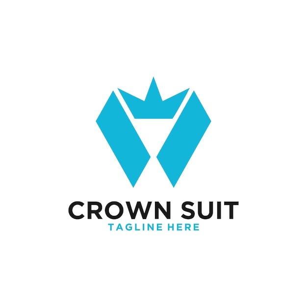 Crown suit modern logo design