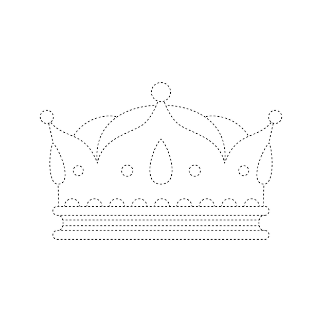 Crown tracing worksheet for kids