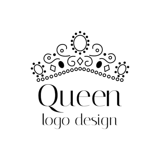 Crown vector icon logo design isolated on white background King or queen symbol