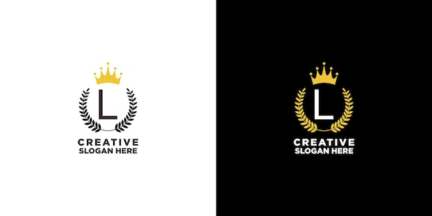 Crown wheat luxury logo design