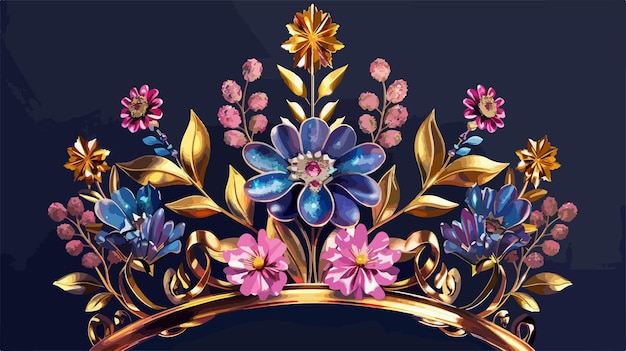 a crown with flowers and the word  the name of