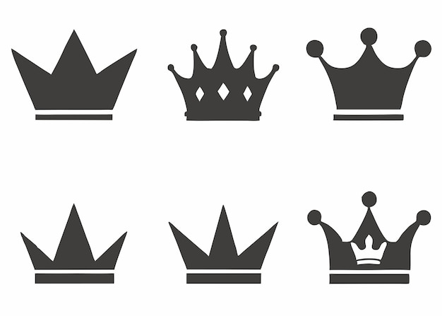 Crowns icon collection on white background