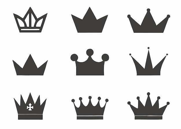 Crowns icon collection on white background