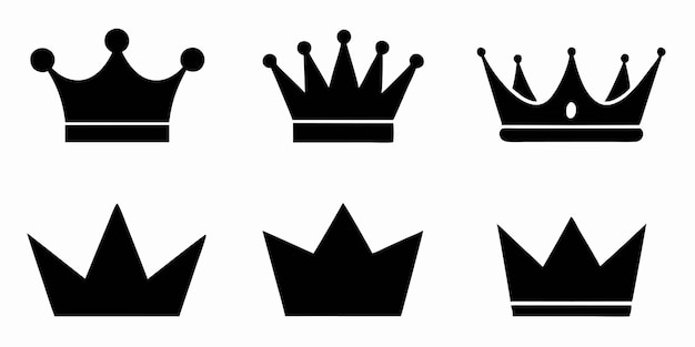 Crowns icon collection on white background