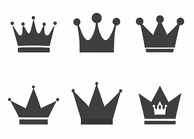 Crowns icon collection on white background