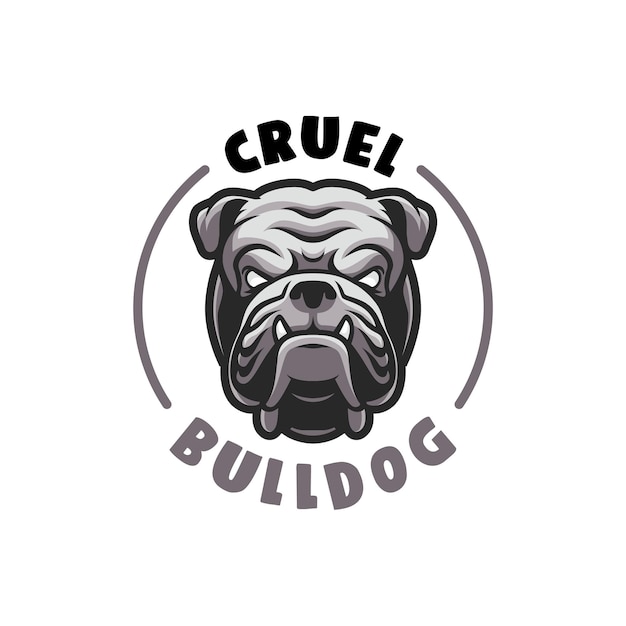 Cruel bulldog head mascot logo