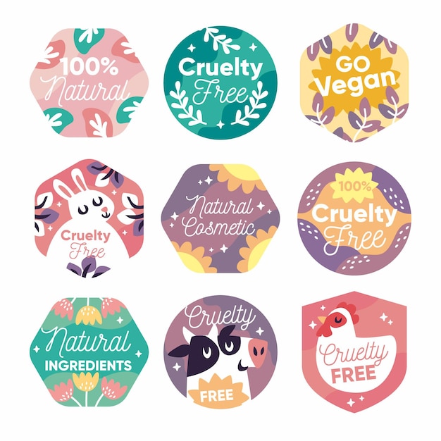 Cruelty free badge set