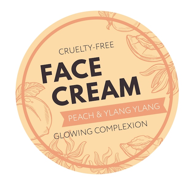 Cruelty free face cream peach and ylang ylang